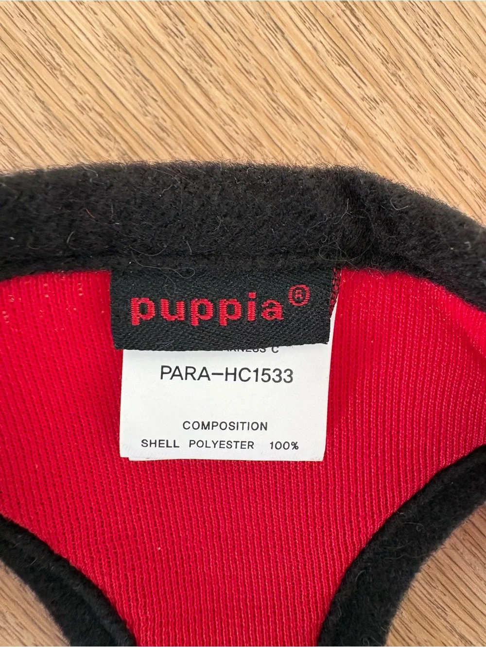 Puppia Red and Black Breathable Soft Harness C